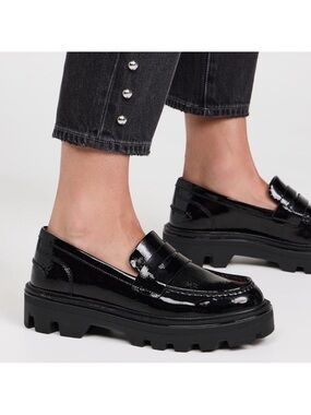 rag & bone Black Patent Chunky Platform Loafers